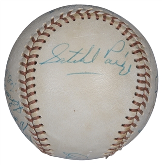 MLB Hall of Famers Multi Signed Baseball With 14 Signatures Including Paige, Aaron & Medwick (PSA/DNA)